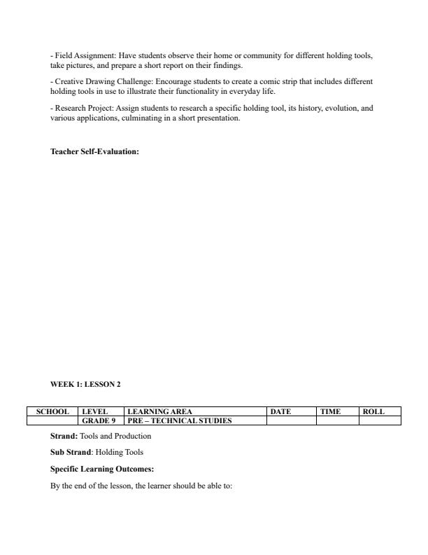 Page 3 – Grade 9 Pre-Technical Studies Lesson Plans Term 2 - Oxford – Kenyaplex