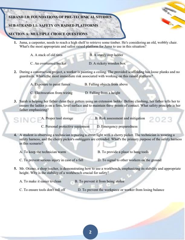 Page 2 – Grade 9 Pre-Technical Studies Topical Questions and Answers - Revision Booklet – Kenyaplex