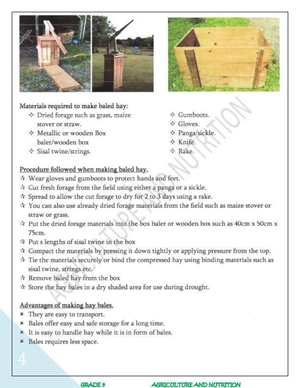 Page 3 – Grade 9 Rationalized Agriculture and Nutrition Notes Term 1 – Kenyaplex