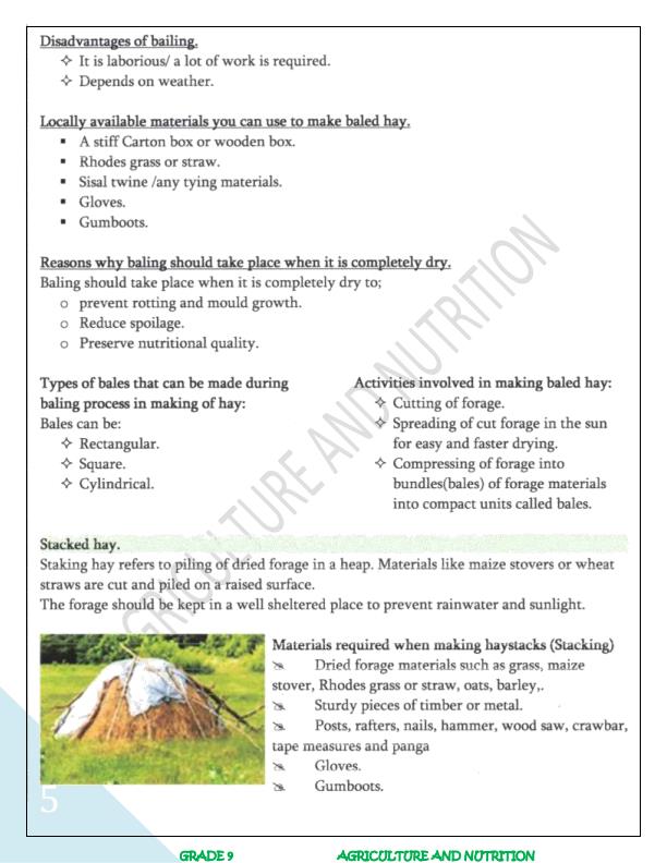 Page 4 – Grade 9 Rationalized Agriculture and Nutrition Notes Term 1 – Kenyaplex