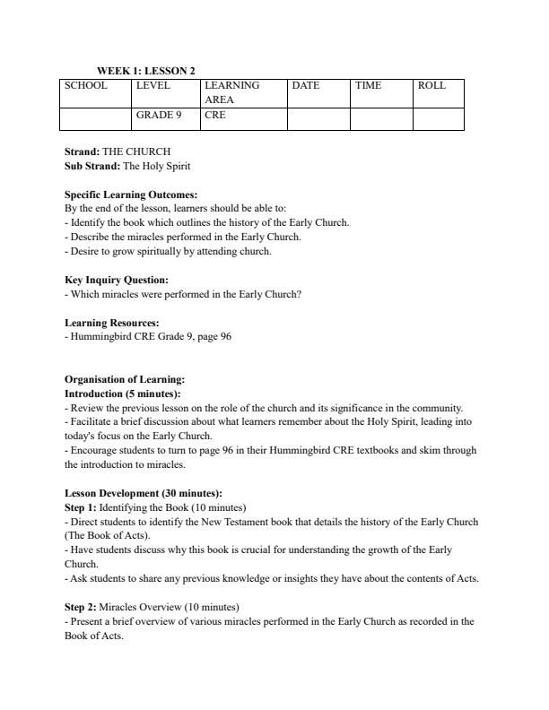 Page 3 – Grade 9 Rationalized CRE Lesson Plans Term 3 – Kenyaplex