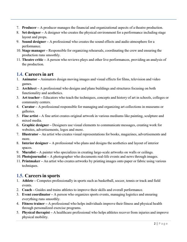 Page 3 – Grade 9 Rationalized Creative Arts and Sports Notes Term 1, Term 2, Term 3 – Kenyaplex