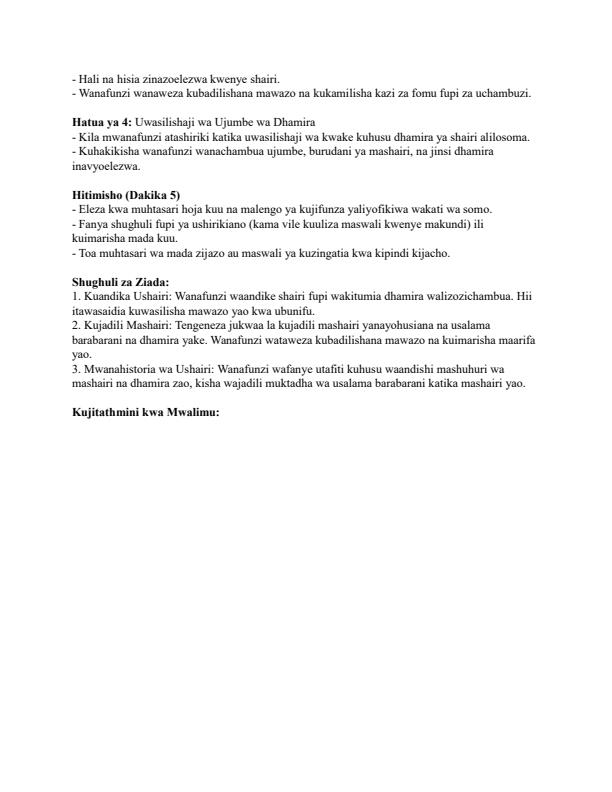 Page 2 – Grade 9 Rationalized Kiswahili Lesson Plans Term 2 - KLB Top Scholar – Kenyaplex