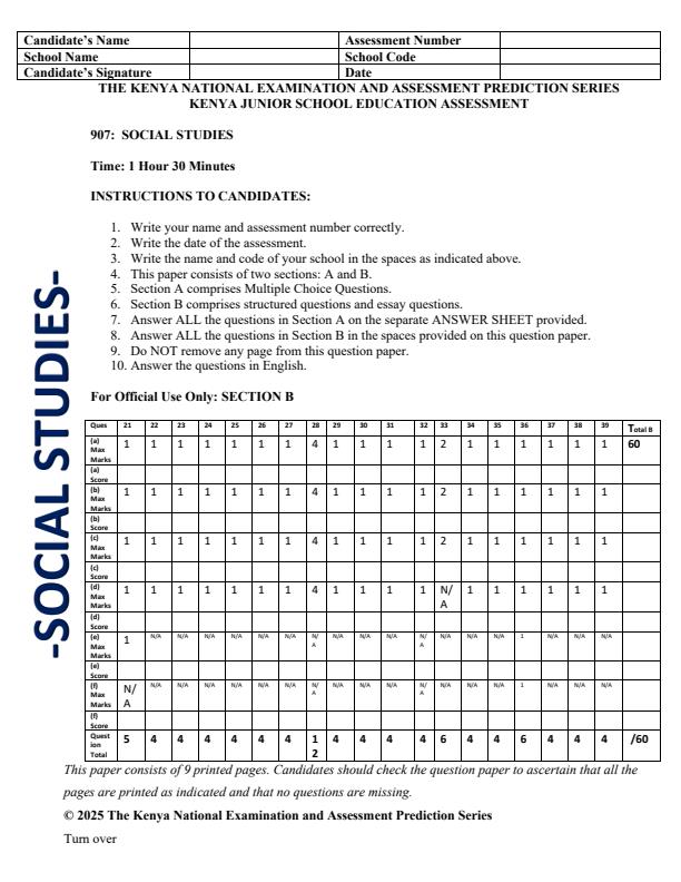 Page 1 – Grade 9 Social Studies August 2025 Holiday Assignment – Kenyaplex