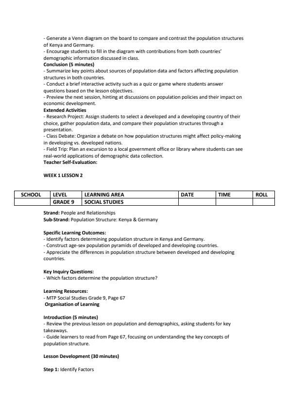 Page 2 – Grade 9 Social Studies Lesson Plans Term 2 - MTP – Kenyaplex