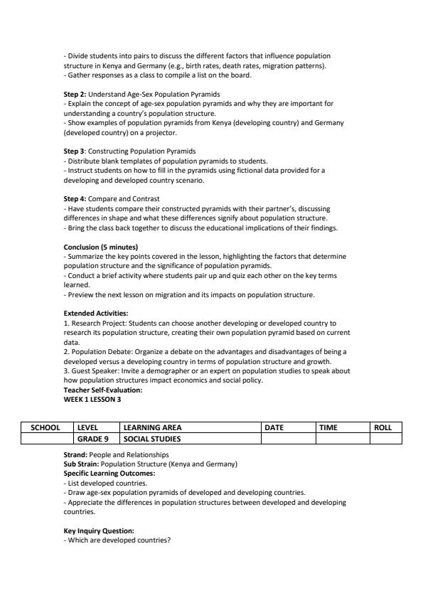 Page 3 – Grade 9 Social Studies Lesson Plans Term 2 - MTP – Kenyaplex