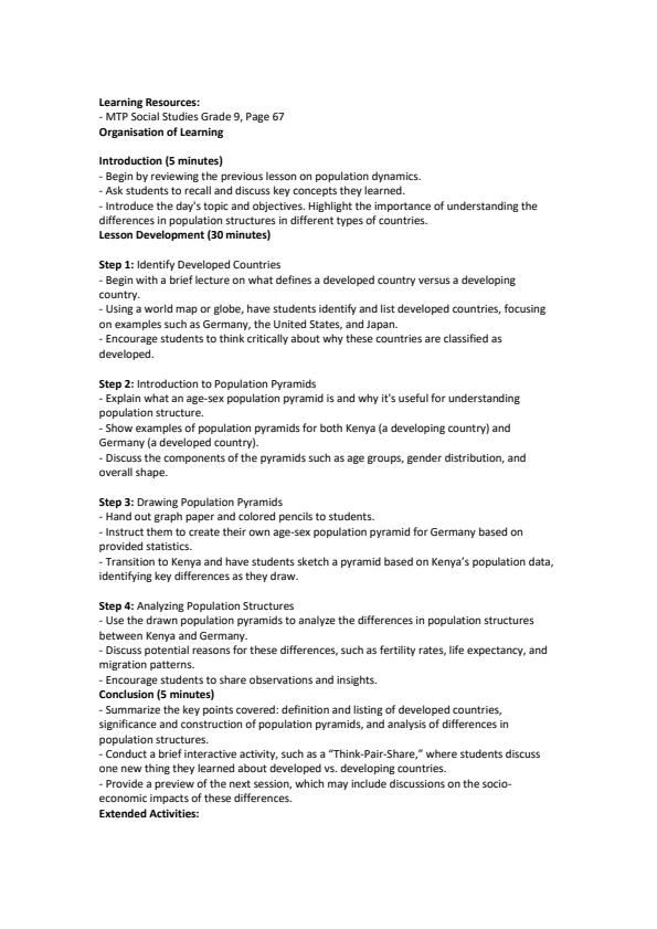 Page 4 – Grade 9 Social Studies Lesson Plans Term 2 - MTP – Kenyaplex