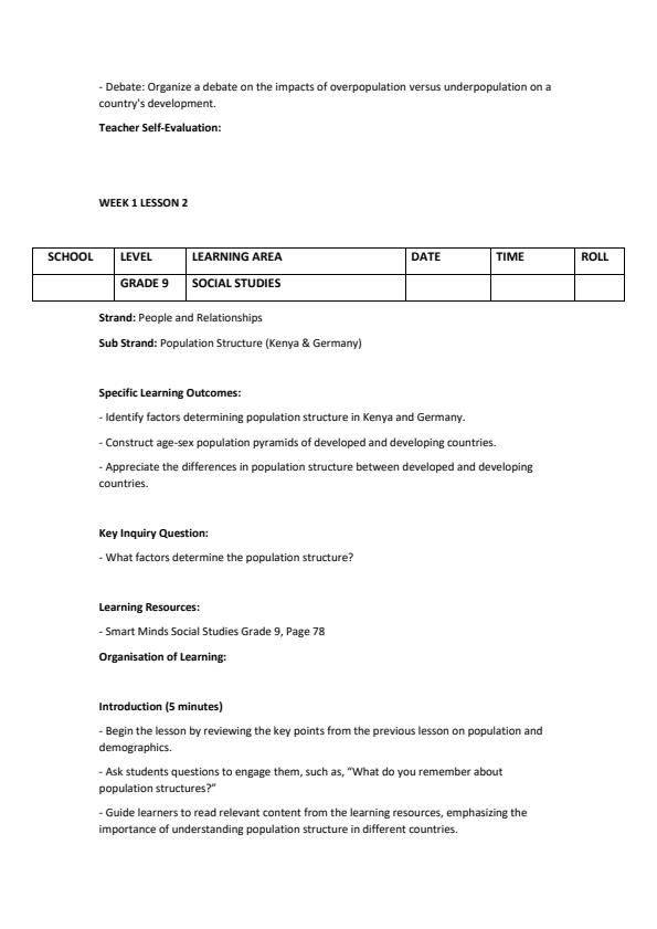 Page 3 – Grade 9 Social Studies Lesson Plans Term 2 - Smart Minds – Kenyaplex
