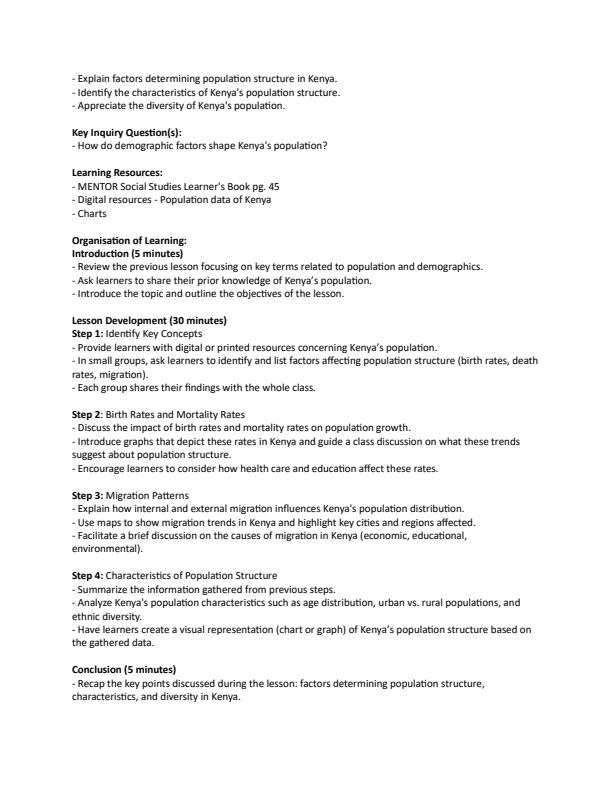 Page 3 – Grade 9 Social Studies Lesson Plans Term 2 Mentor – Kenyaplex