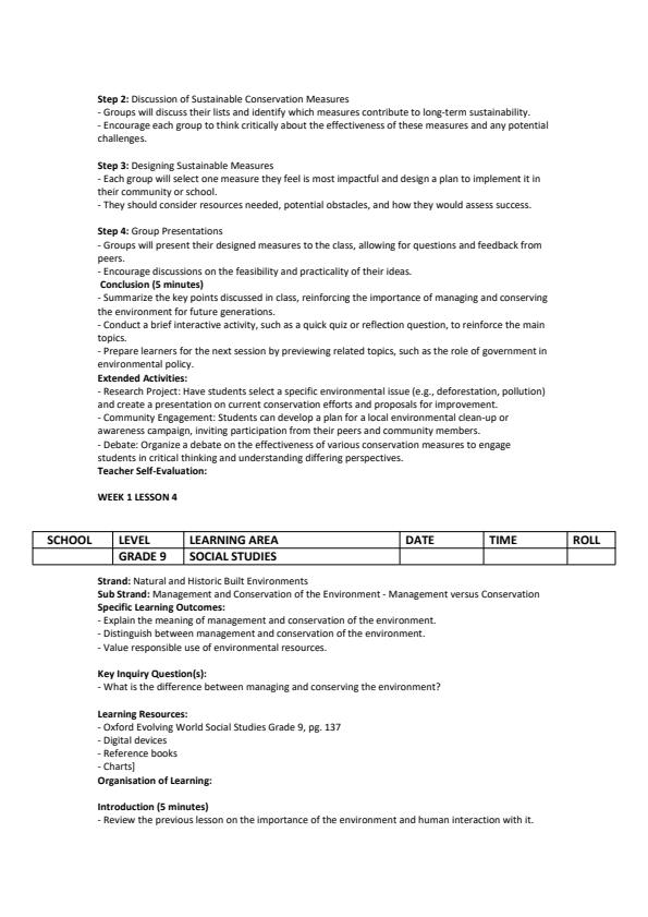 Page 4 – Grade 9 Social Studies Lesson Plans Term 3 - Oxford Evolving World – Kenyaplex
