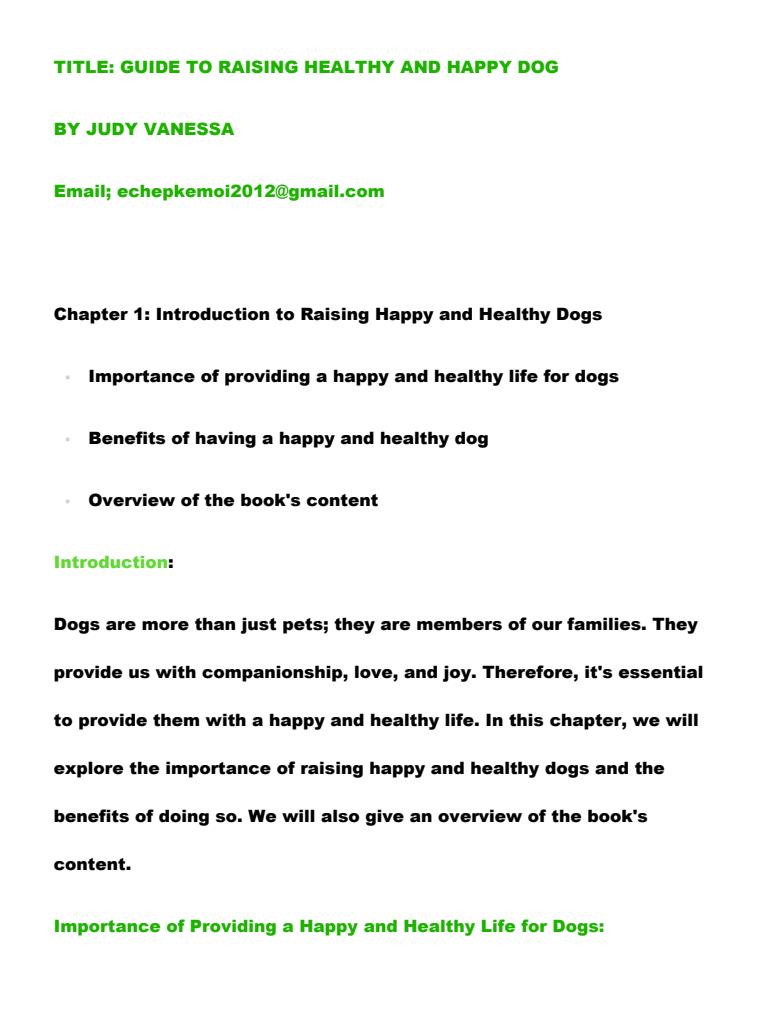 Page 1 – Guide to Raising Healthy and Happy Dog – Kenyaplex