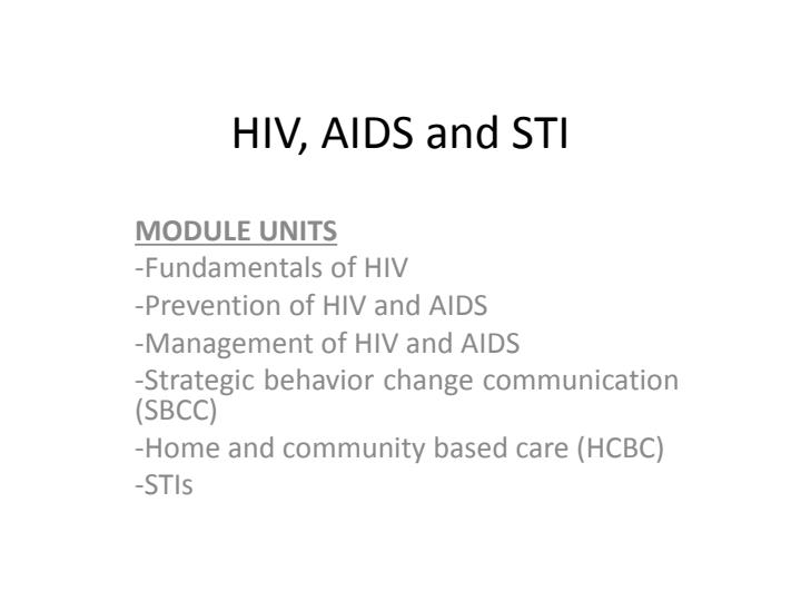 Page 1 – HAS 112: HIV, AIDS and STI(S) Notes – Kenyaplex