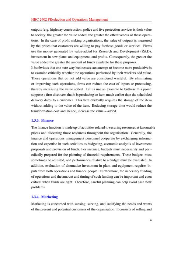Page 4 – HBC 2402: Production and Operations Management Notes – Kenyaplex