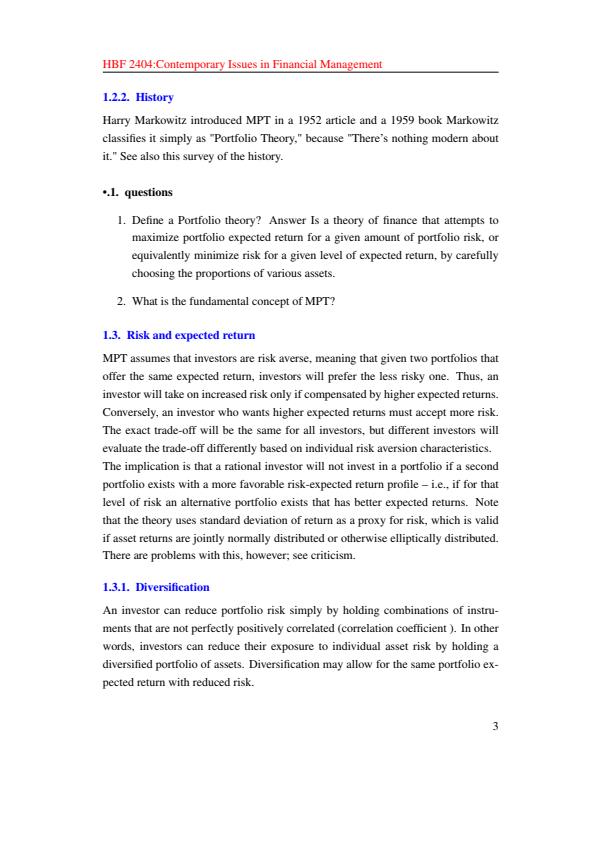 Page 3 – HBF 2404: Contemporary Issues in Financial Management Notes – Kenyaplex