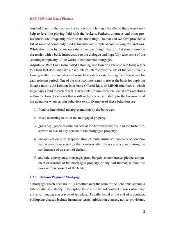 Page 2 – HBF 2405: Real Estate Finance Notes – Kenyaplex