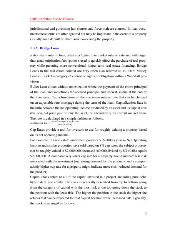 HBF 2405 Real Estate Finance Notes 13333