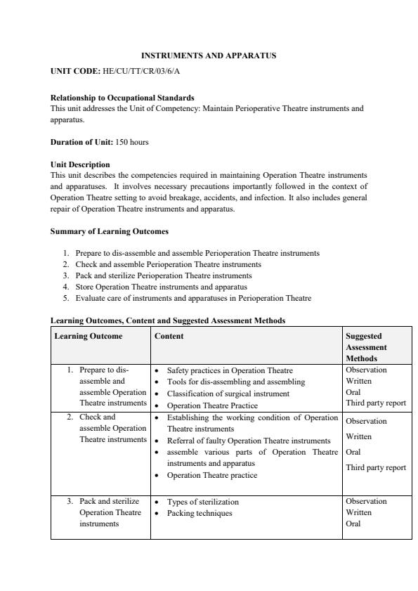 Page 1 – HE/CU/TT/CR/03/6/A: Instruments and Apparatus Notes – Kenyaplex