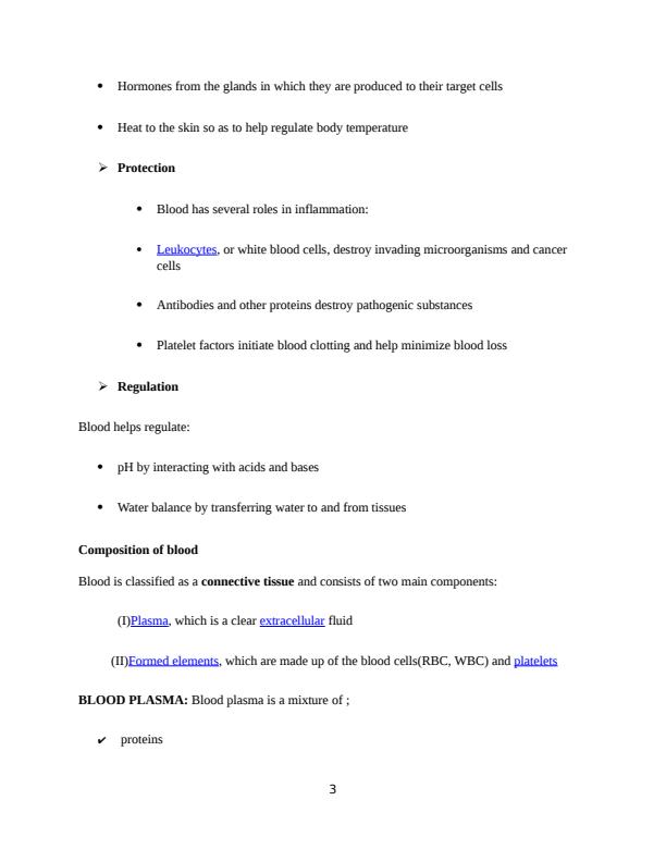Page 3 – Haematology Notes: Blood components, their functions, production and destruction – Kenyaplex