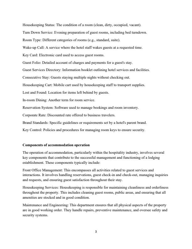 Page 3 – Housekeeping, Front Office, Laundry and Home Nursing Notes – Kenyaplex