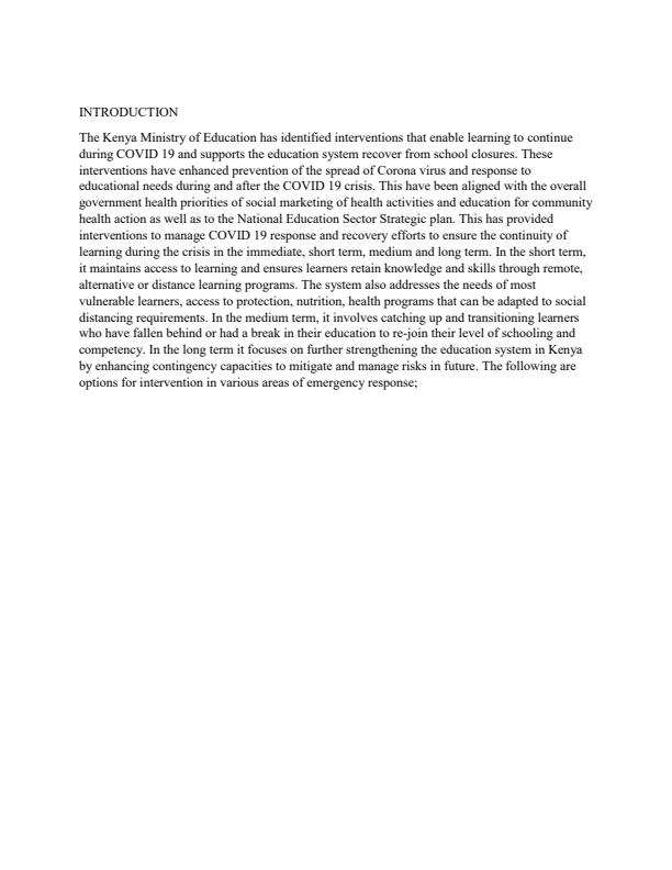 Page 2 – How has the cabinet secretary for education responded to the provision of education in Kenya in the COVID 19 dispensation? – Kenyaplex