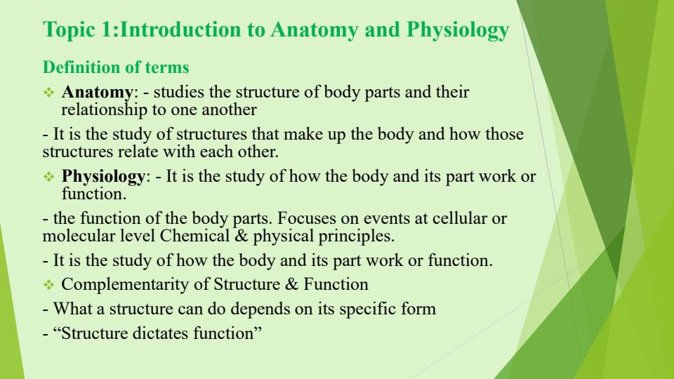 Page 2 – Human Anatomy and Physiology 1 Notes: Introduction to Anatomy and Physiology – Kenyaplex