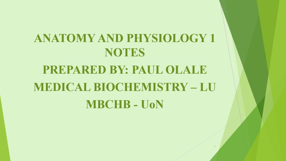 Page 1 – Human Anatomy and Physiology 1 Notes on Human Skeleton and Joints – Kenyaplex