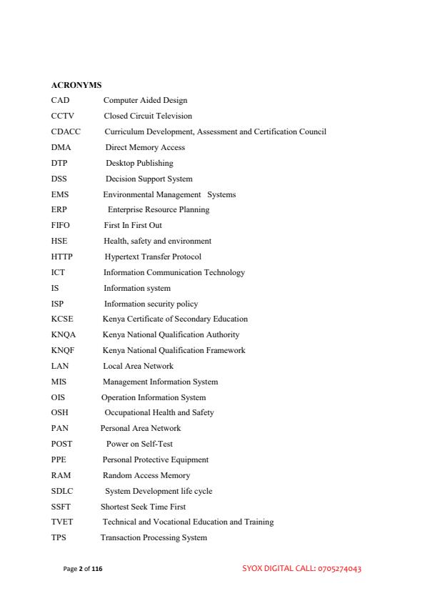 Page 2 – ICT Occupational Standards Level 6 Notes – Kenyaplex