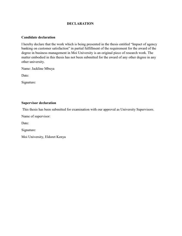 Page 2 – Impact of agency banking on customer satisfaction (a case study on equity bank of Kenya Eldoret town agents) – Kenyaplex