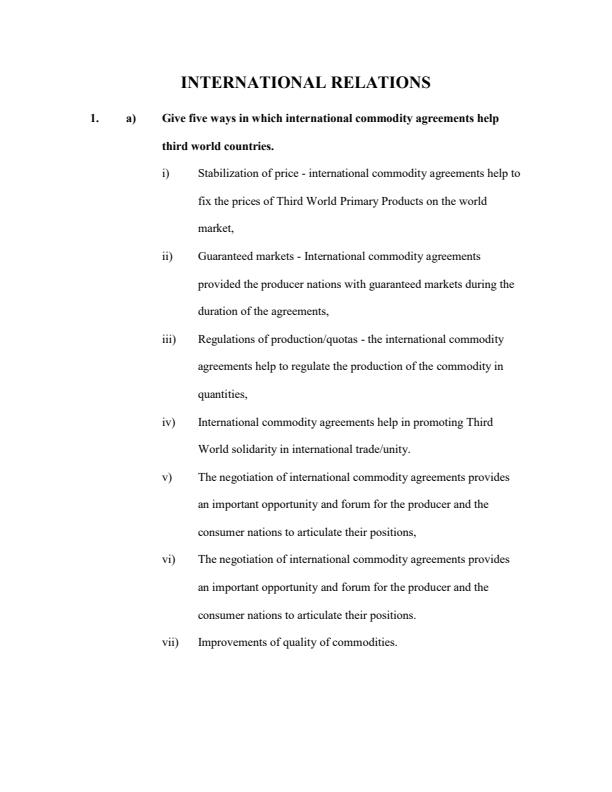Page 1 – International Relations Topical Questions and Answers: Form 4 History and Government – Kenyaplex
