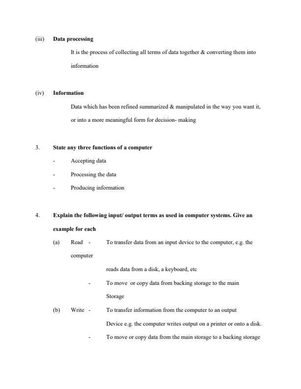 Page 2 – Intoduction to Computers Topical Questions and Answers: Form 1 Computer Studies – Kenyaplex