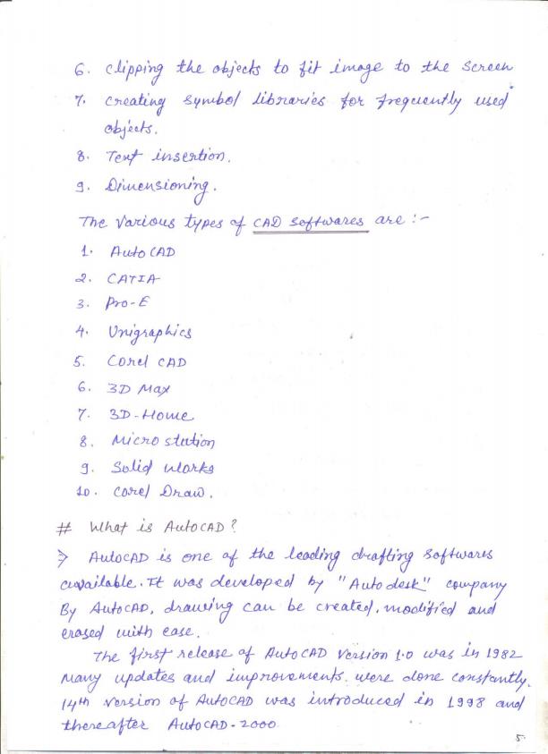 Page 5 – Introduction to Computer Aided Drawing (CAD) Handwritten Notes – Kenyaplex