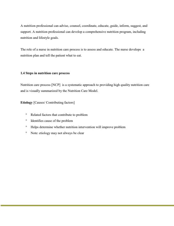 Page 2 – Introduction to Nutrition Care Process Notes – Kenyaplex