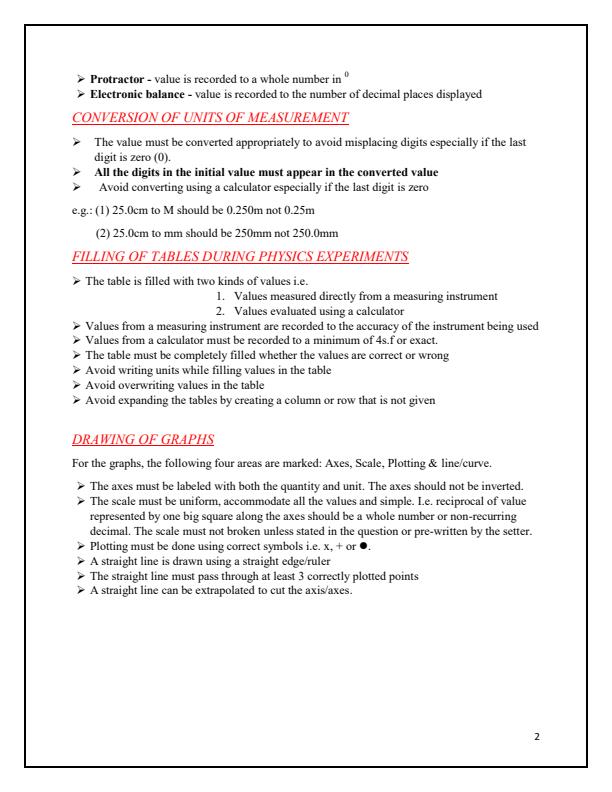 Page 2 – KCSE Physics Practical Examiners Guidelines – Kenyaplex