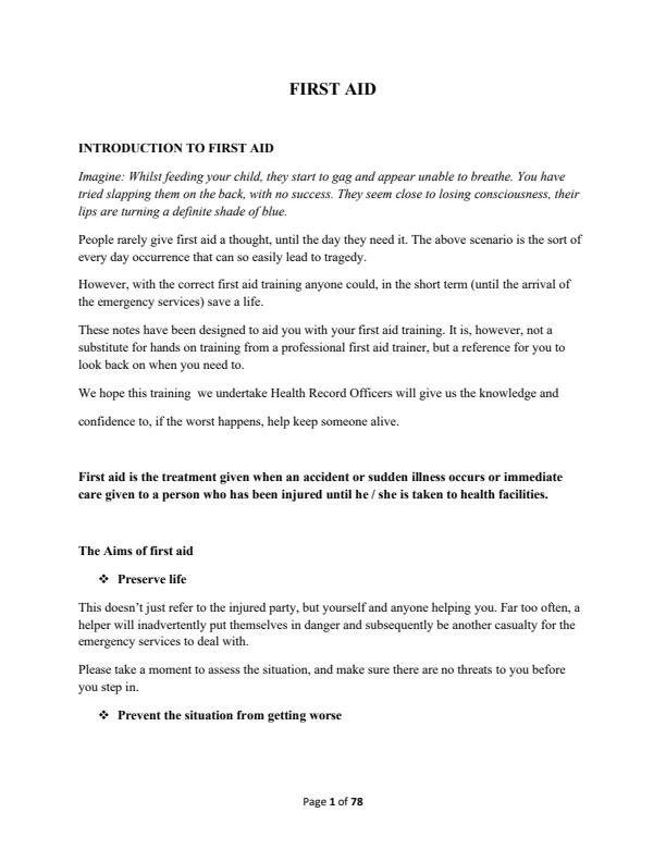 Page 2 – KMTC First Aids Notes – Kenyaplex