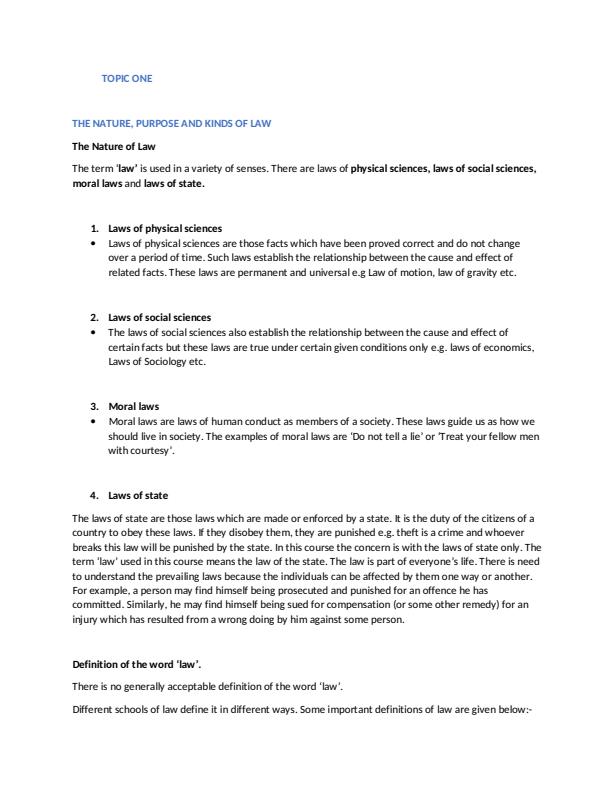 Page 1 – KNEC Business Law Notes – Kenyaplex