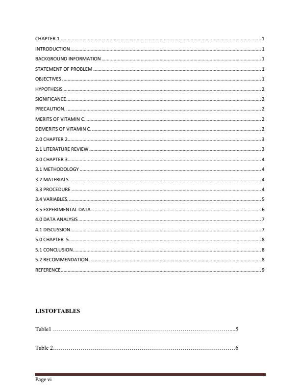 Page 3 – KSEF Chemistry Project: Concentration of Vitamin C in Lemons after Being Picked – Kenyaplex
