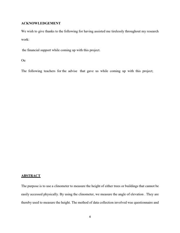 Page 1 – KSEF Mathematics Sample Project: Using a Simple Clinometer to Measure – Kenyaplex