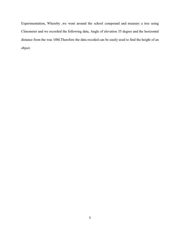 Page 2 – KSEF Mathematics Sample Project: Using a Simple Clinometer to Measure – Kenyaplex