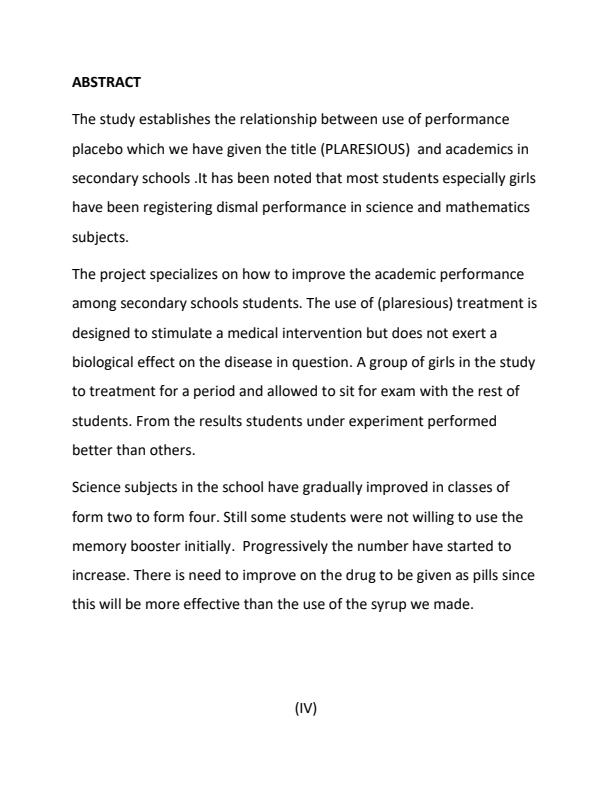 Page 1 – KSEF PROJECT- Behavioral Science (Memory Booster) – Kenyaplex