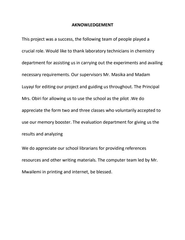 Page 2 – KSEF PROJECT- Behavioral Science (Memory Booster) – Kenyaplex