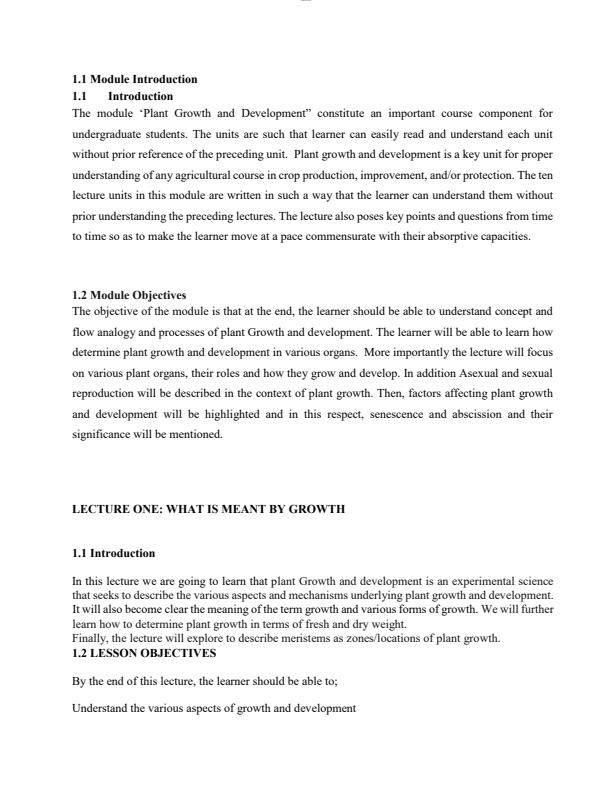 Page 1 – KST 111: Plant Growth and Development Notes – Kenyaplex