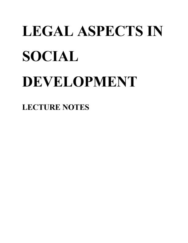 Page 1 – Legal Aspects in Social Development Notes – Kenyaplex