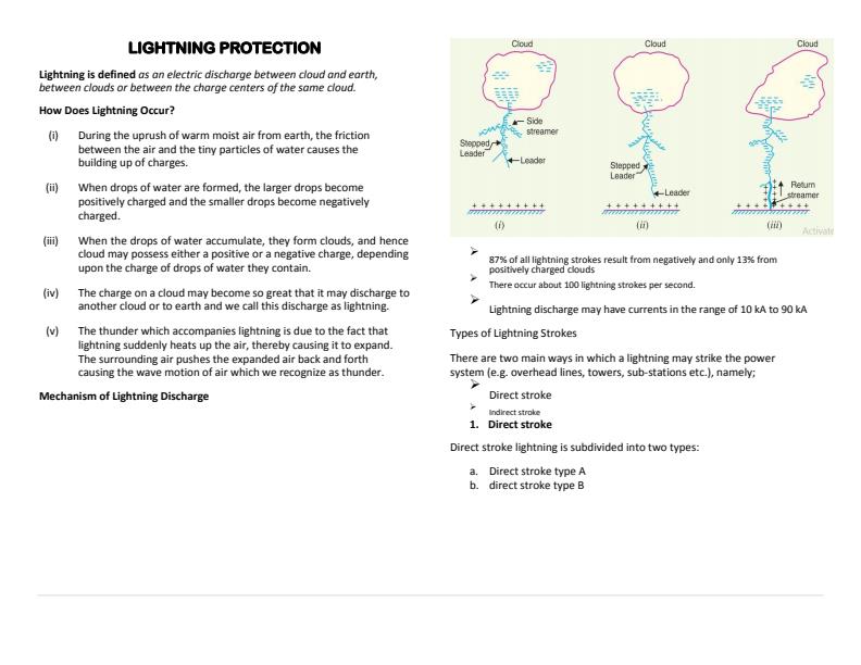 Page 1 – Lightning Protection Notes: Diploma in Electrical and Electronics Engineering (Level 6) – Kenyaplex