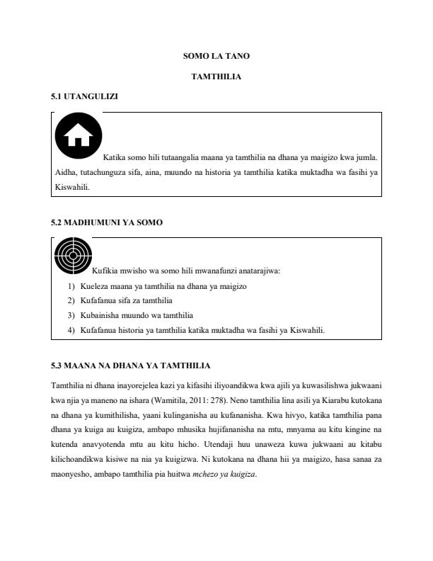 Page 1 – Maana ya tamthilia na dhana ya maigizo kwa jumla – Kenyaplex