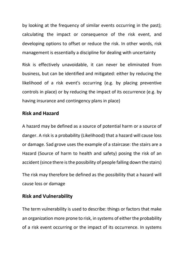 Page 2 – Managing Risk in the Supply Chain Notes – Kenyaplex