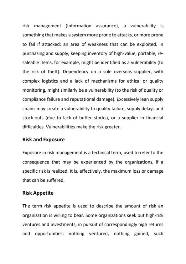 Page 3 – Managing Risk in the Supply Chain Notes – Kenyaplex