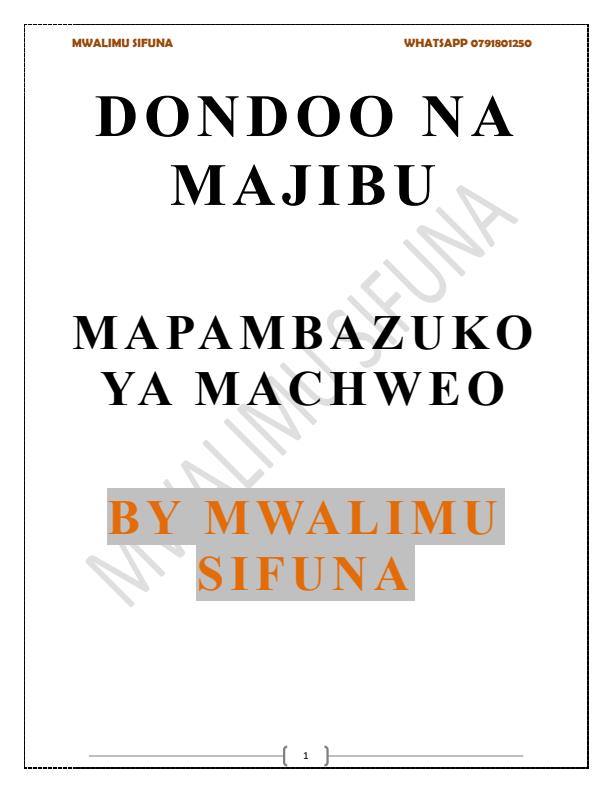 Page 1 – Mapambazuko ya Machweo Dondoo na Majibu – Kenyaplex