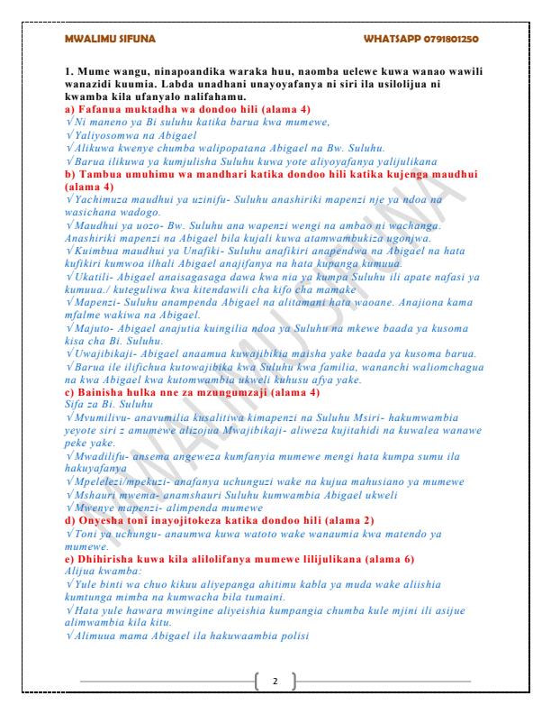 Page 2 – Mapambazuko ya Machweo Dondoo na Majibu – Kenyaplex