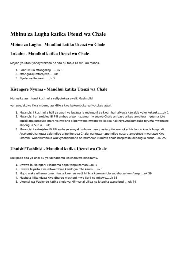Page 1 – Mbinu za Lugha katika Uteuzi wa Chale – Kenyaplex