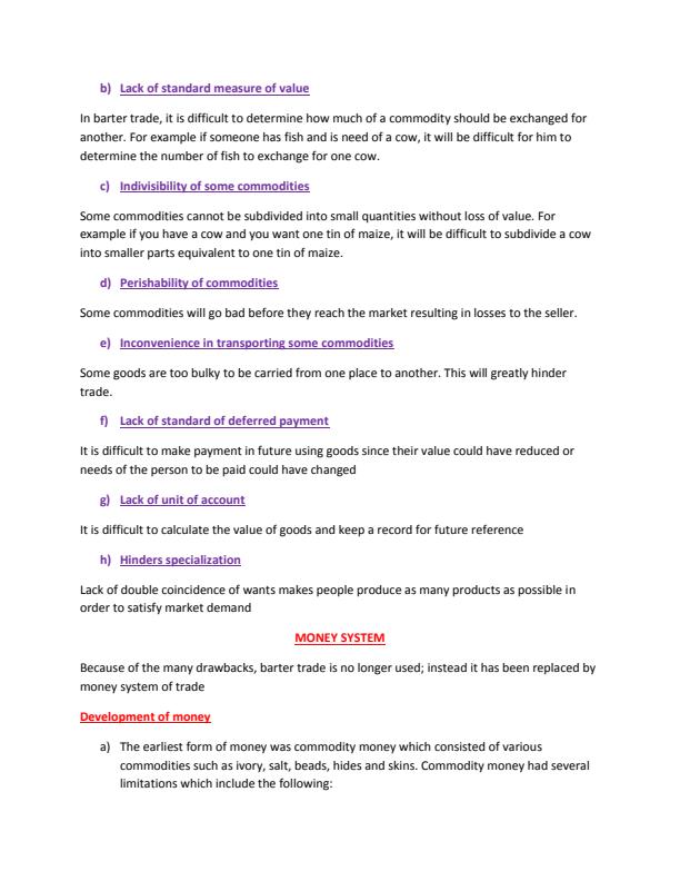 Page 2 – Money and Banking Notes: Form 4 Business Studies – Kenyaplex